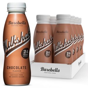 Milkshake protéiné Barebells Chocolate Bouteilles de 8 x 330 ml | Milkshake hautement protéiné | Sans sucre ajouté | Sans lactose | 24 g de protéines | Délicieux goût crémeux