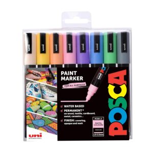 Posca 153544854 Lot de 8 Marqueurs peinture avec encre à base d'eau et pointe ogive 2,5 mm