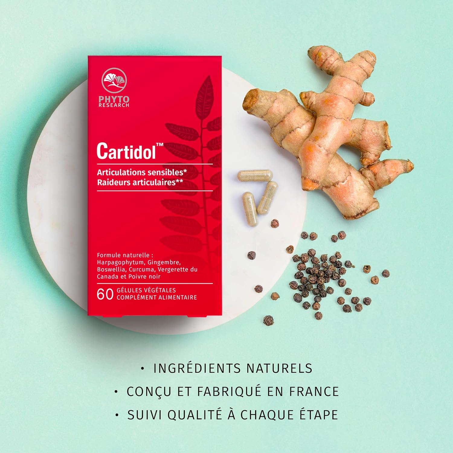 PHYTORESEARCH Cartidol — Complément alimentaire articulations 60 gélules – Image 5