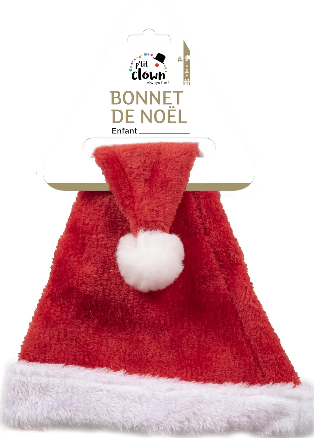 P'TIT CLOWN — Bonnet de Noël Enfant Effet Peluche – Image 3