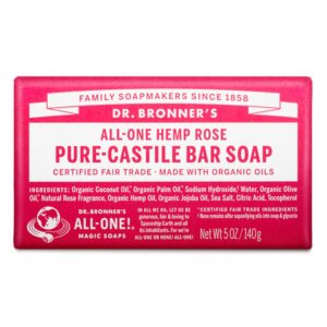 Pain de savon rose Dr Bronner's 140 g