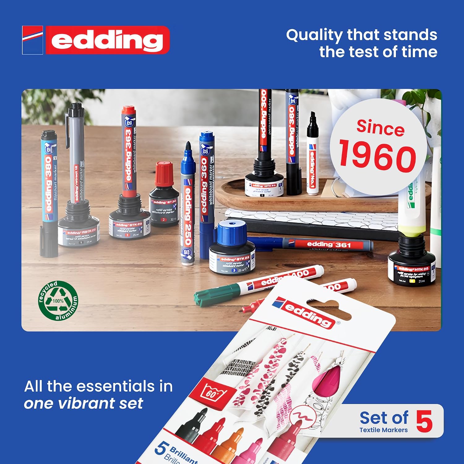 EDDING 4500 — Set de 5 Marqueurs textiles lavables – Image 7