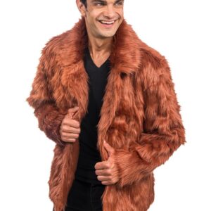 Alternative view of CHAKS — Manteau court en fausse fourrure marron
