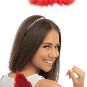 P'TIT CLOWN - 19562 - Serre-Tête Halo d'Ange, Auréole - Angel's Halo - Accessoire de Déguisement - Pour Carnaval, Saint Valentin, Fêtes à Thèmes, Nouvel An, Halloween, Noël, Christmas - Rouge