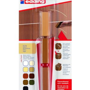 edding 8901 kit de cires de restauration pour meubles - noir - pour combler et réparer les rayures et les trous sur les meubles et autres surfaces en bois