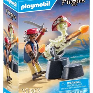 Playmobil 71421 Canonnier des Pirates - Pirates - avec Un Pirate, Un Canon et des projectiles - Dès 4 Ans