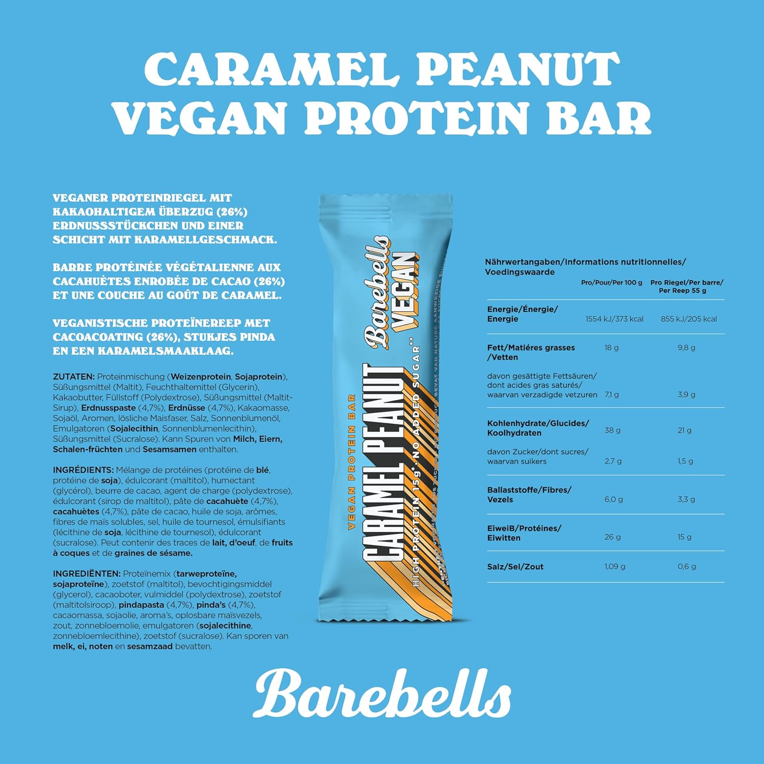 BAREBELLS — Boîte de 12 Barres Protéinées Vegan 55g – Image 5