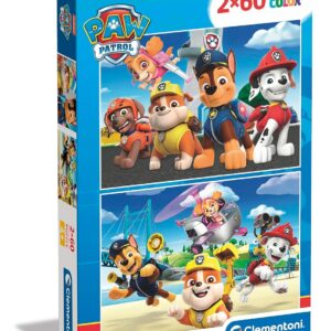 Clementoni | Coffret 2 Puzzles Pat'Patrouille 60 Pièces pour Enfants 4 Ans+ | Supercolor | Puzzle Carton Recyclé | Développement Observation et Motricité | Idée Cadeau Éducatif