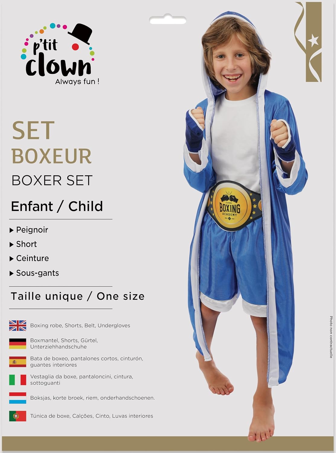 P'TIT CLOWN — Set boxeur enfant taille unique – Image 4