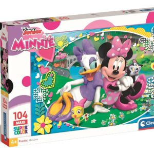 Clementoni - 23708 - Disney SuperColor - Disney Junior - Minnie - 104 Pièces - Puzzle - Jeu de Création et Logique pour Enfants à partir de 4 Ans et plus