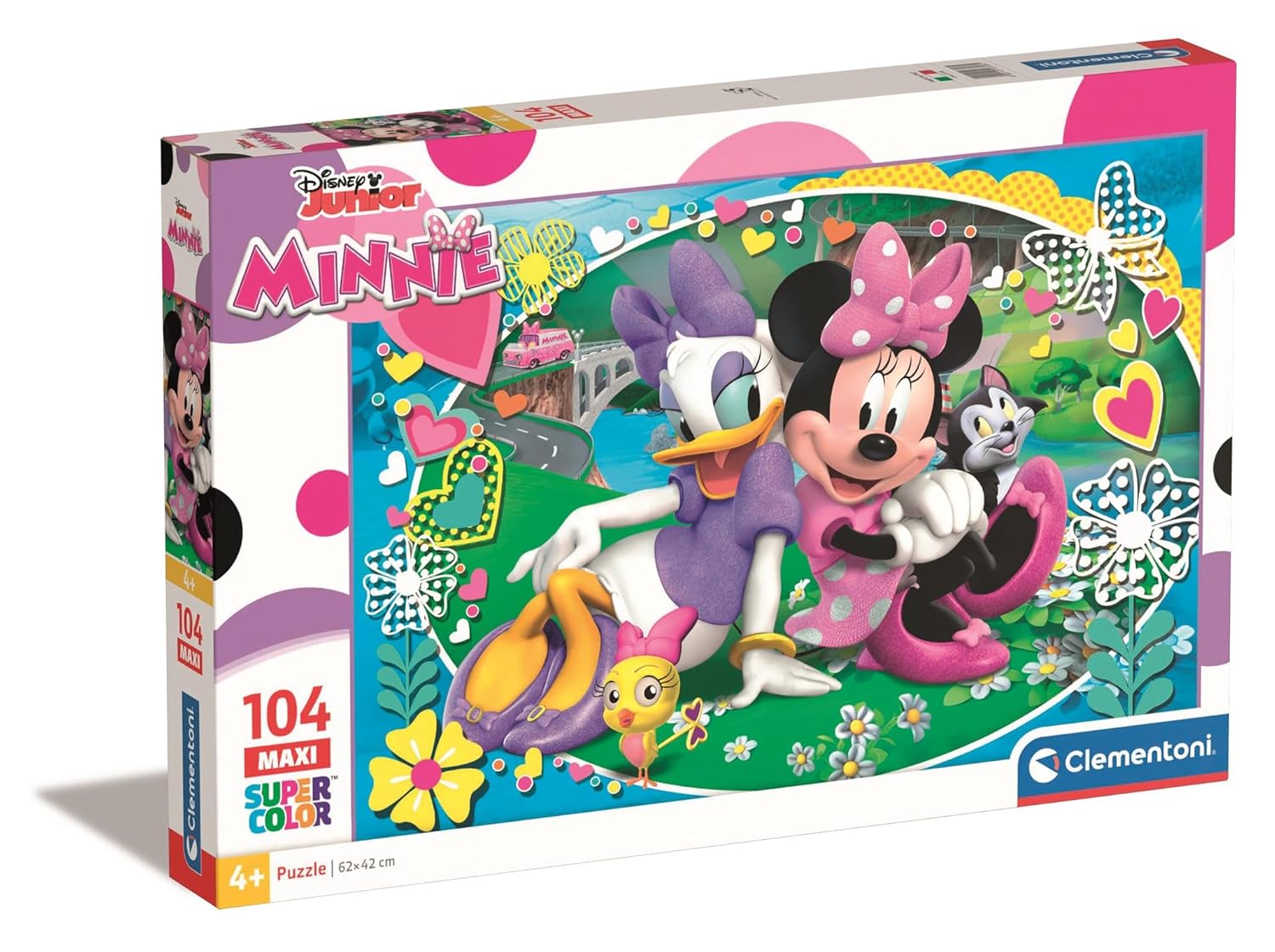 Clementoni - 23708 - Disney SuperColor - Disney Junior - Minnie - 104 Pièces - Puzzle - Jeu de Création et Logique pour Enfants à partir de 4 Ans et plus