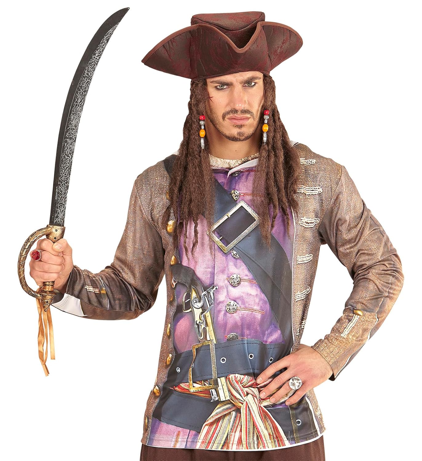 W WIDMANN MILANO — Chapeau de pirate tricorne marron – Image 3