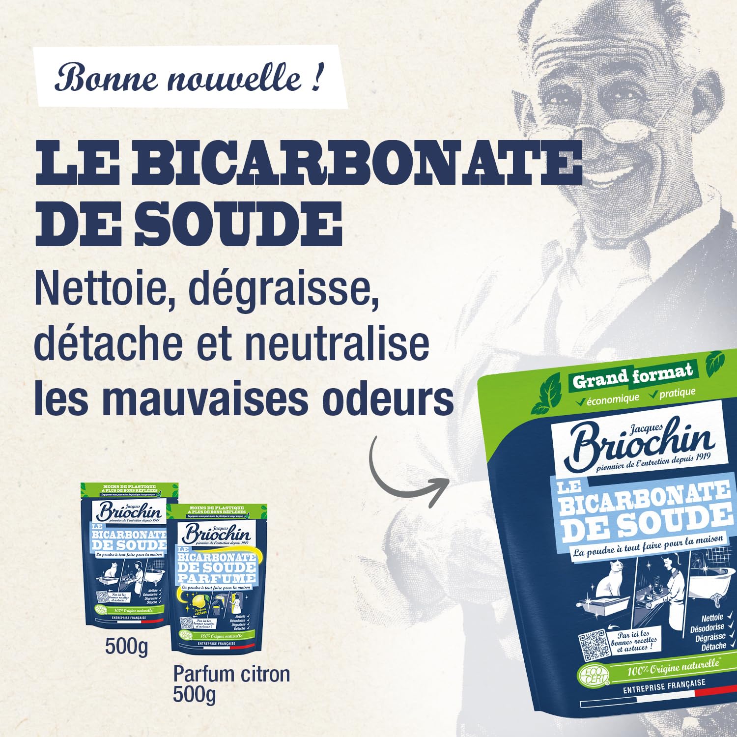 JACQUES BRIOCHIN — Bicarbonate de Soude en Poudre 900g – Image 4