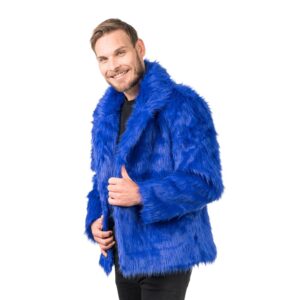 Chaks - Manteau de fourrure pour adultes, veste courte en fausse fourrure, pour carnaval, festival, fête Fashion