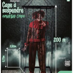 Alternative view of P'tit Clown - 22229 - Cage à Suspendre - 2 m - Parfaite pour Décoration Halloween Effrayante - Idéale pour Maison Hantée, Ambiance Sinistre et Fêtes Terrifiantes