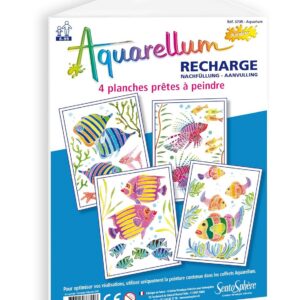 SentoSphère - RECHARGE AQUARELLUM JUNIOR - AQUARIUM - Recharge Cartes Aquarellum - Kit peinture - Peinture Aquarellable Magique - A partir de 6 ans - fabriqué en France