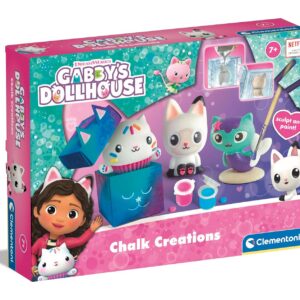 Clementoni - Gabby et la Maison Magique - 7 Ans + - Coffret Créatif Moulage Plâtre - Figurines à Créer et Peindre - Activité Manuelle Enfant - Personnages Inclus - Idee Cadeau - Gabby's Dollhouse