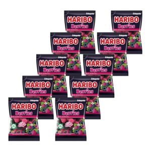 HARIBO - Berries - Bonbons Fruits Rouges - Sans Colorants Artificiels - Sachets - 10 x 100 g