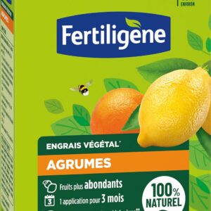FERTILIGENE FEGAGR12 - Engrais Végétal Agrumes, Plantes Méditerranéennes 1,2 kg - Des fruits plus abondants - Seulement 1 application en 3 mois - Jusqu'à 48 arbres - Produit 100% naturel avec zéolite
