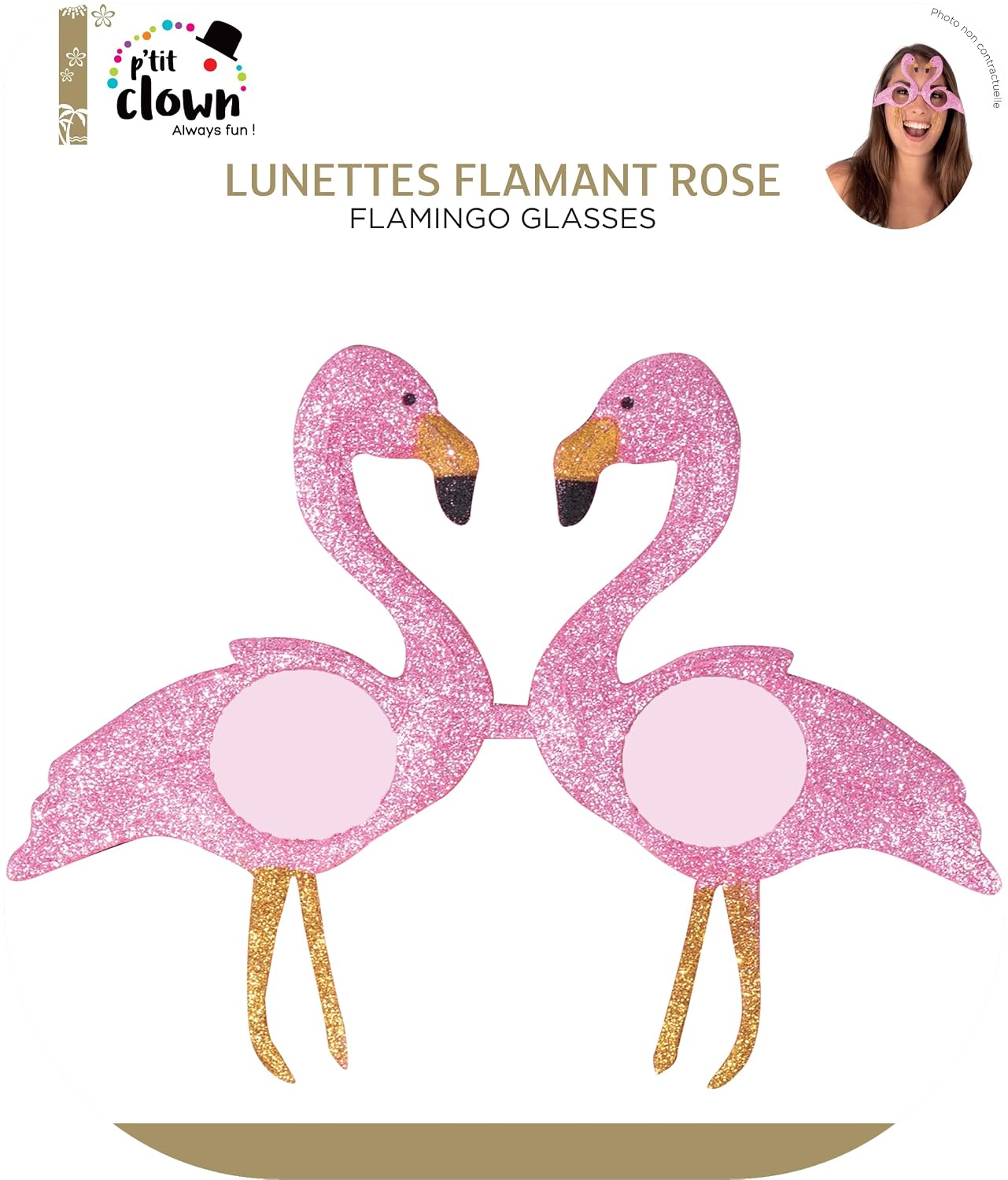 P'TIT CLOWN — Lunettes fantaisie Flamant rose adulte – Image 3