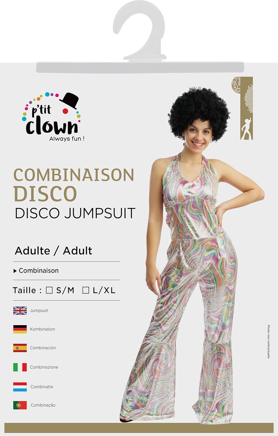 P’TIT CLOWN — Déguisement Disco Années 70 Femme S-M – Image 4