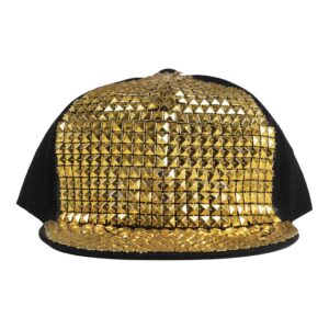 P'TIT CLOWN - Casquette Bling-bling Adulte - Unisexe - Accessooire Déguisement Carnaval, Cosplay, Fête Costumée, Spectacle - Taille Unique (Or)