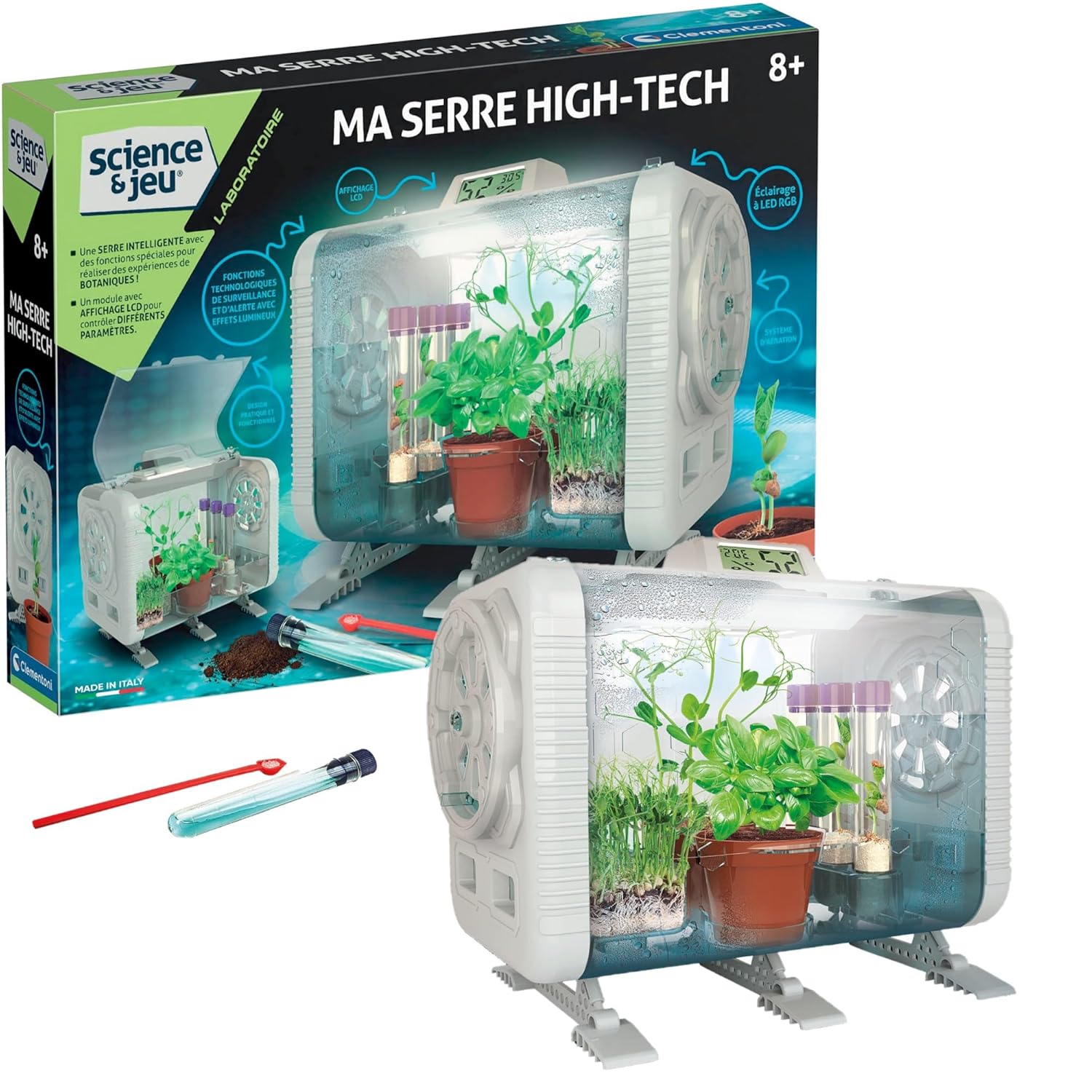 Clementoni - Ma Serre High-Tech dès 8 Ans - Jeux Éducatif pour Enfant - Apprendre en s'amusant - Science et Nature - Fabriqué en Italie