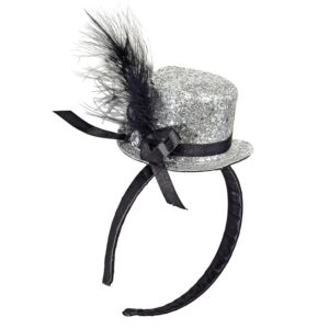 W WIDMANN MILANO Party Fashion - Serre-tête avec mini-cylindre, mini-chapeau avec noeud, accessoire pour costumes de carnaval