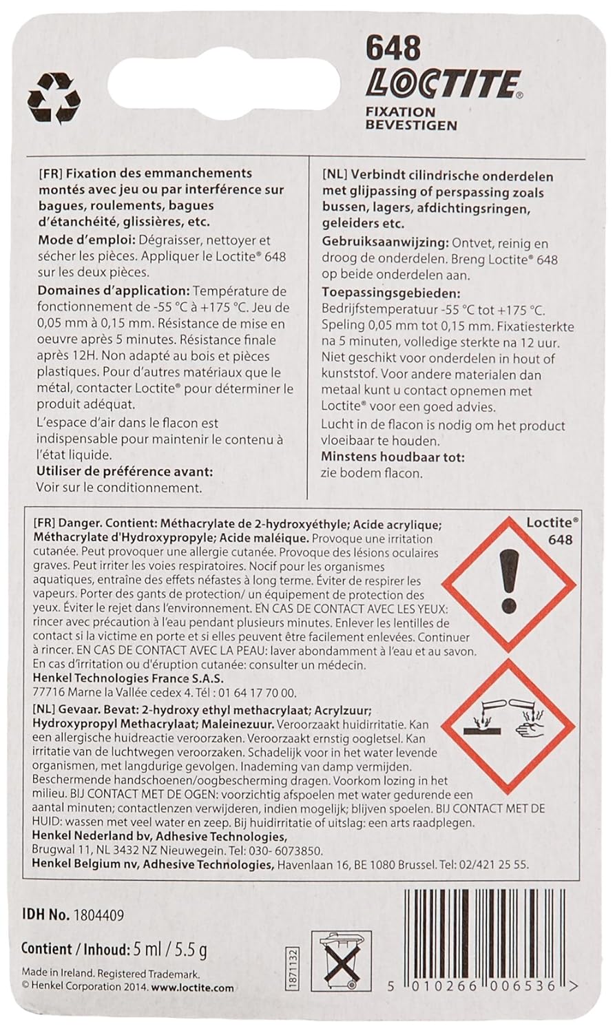 LOCTITE 648 — Fixation haute résistance 5ml – Image 2