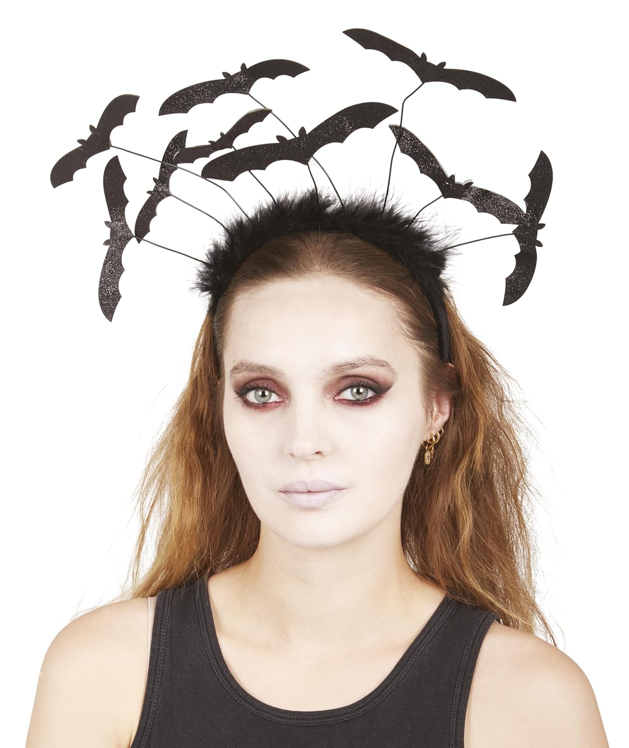 P'TIT CLOWN - Serre-Tête Chauves-Souris - Accessoire Halloween Idéal pour Compléter Votre Déguisement - Parfait pour Soirées à Thème, Cosplay et Événements Effrayants (Noir)