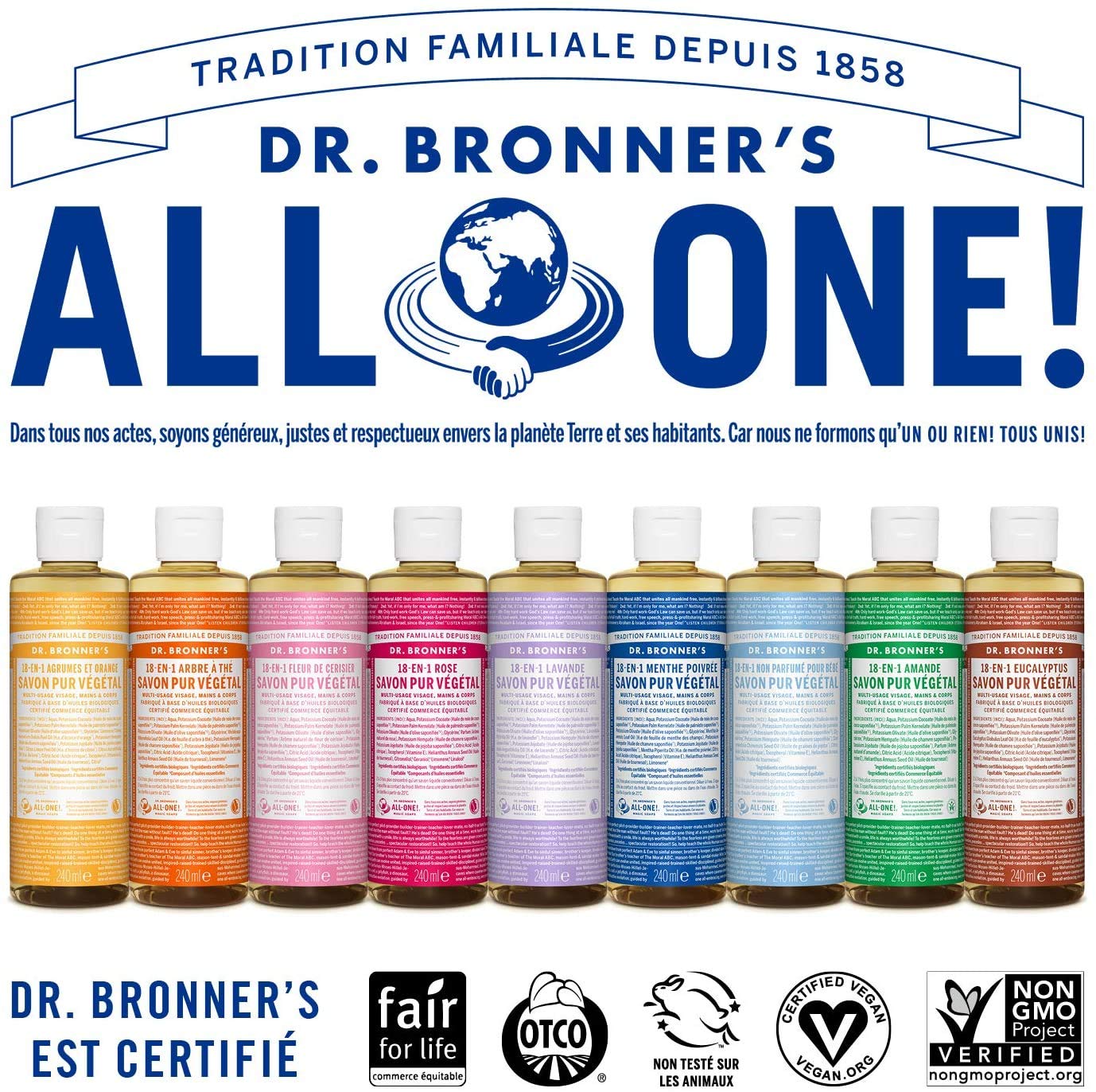 Dr. Bronner's Savon liquide Bio 945 Ml, Amande – Image 2