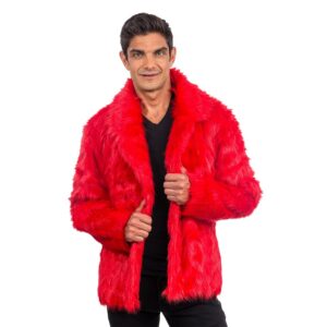 Chaks - Manteau de fourrure pour adultes, veste courte en fausse fourrure, pour carnaval, festival, fête Fashion