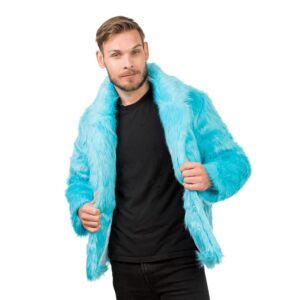Chaks - Manteau de fourrure pour adultes, veste courte en fausse fourrure, pour carnaval, festival, fête Fashion