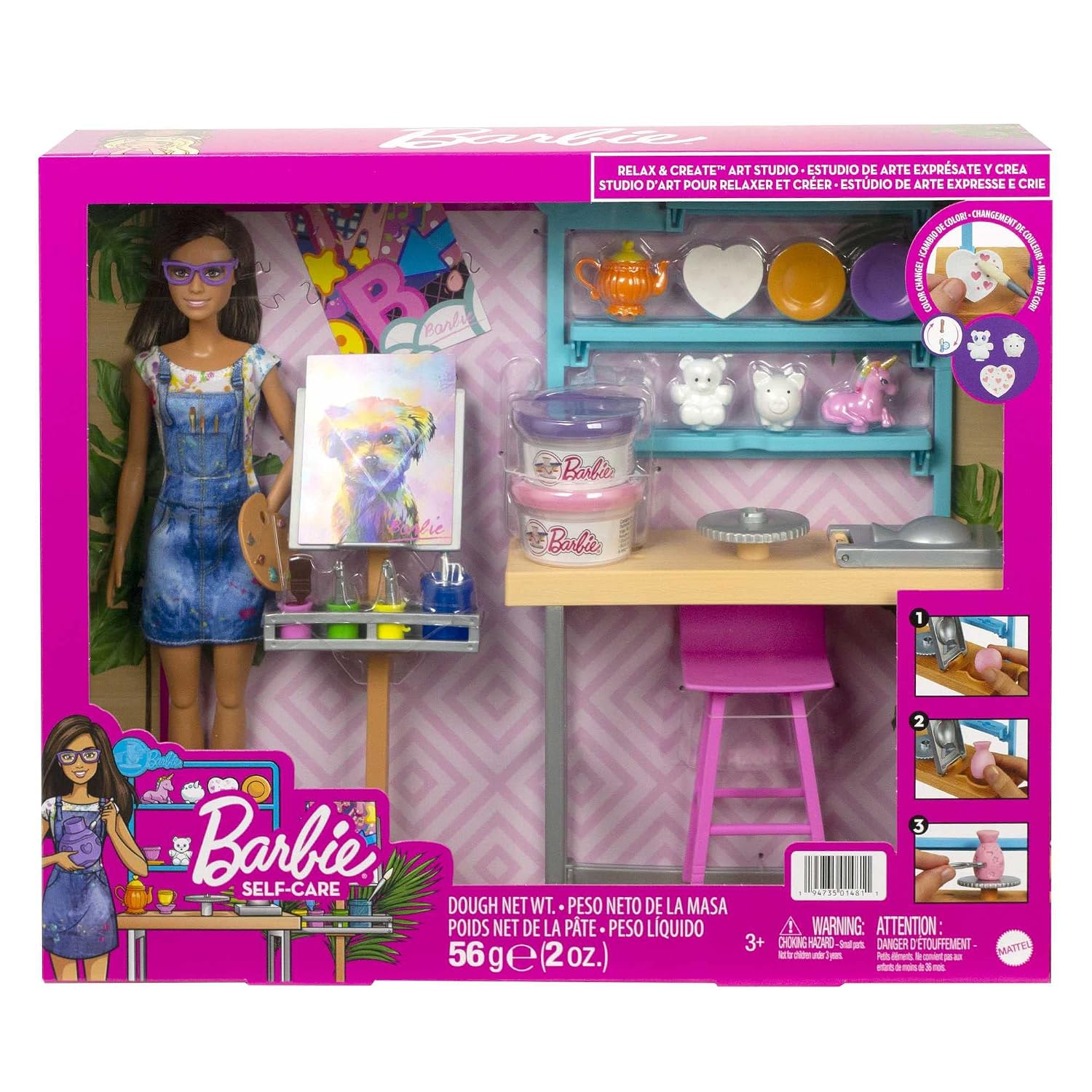 BARBIE Bien-être — Coffret Atelier d'art avec poupée – Image 5