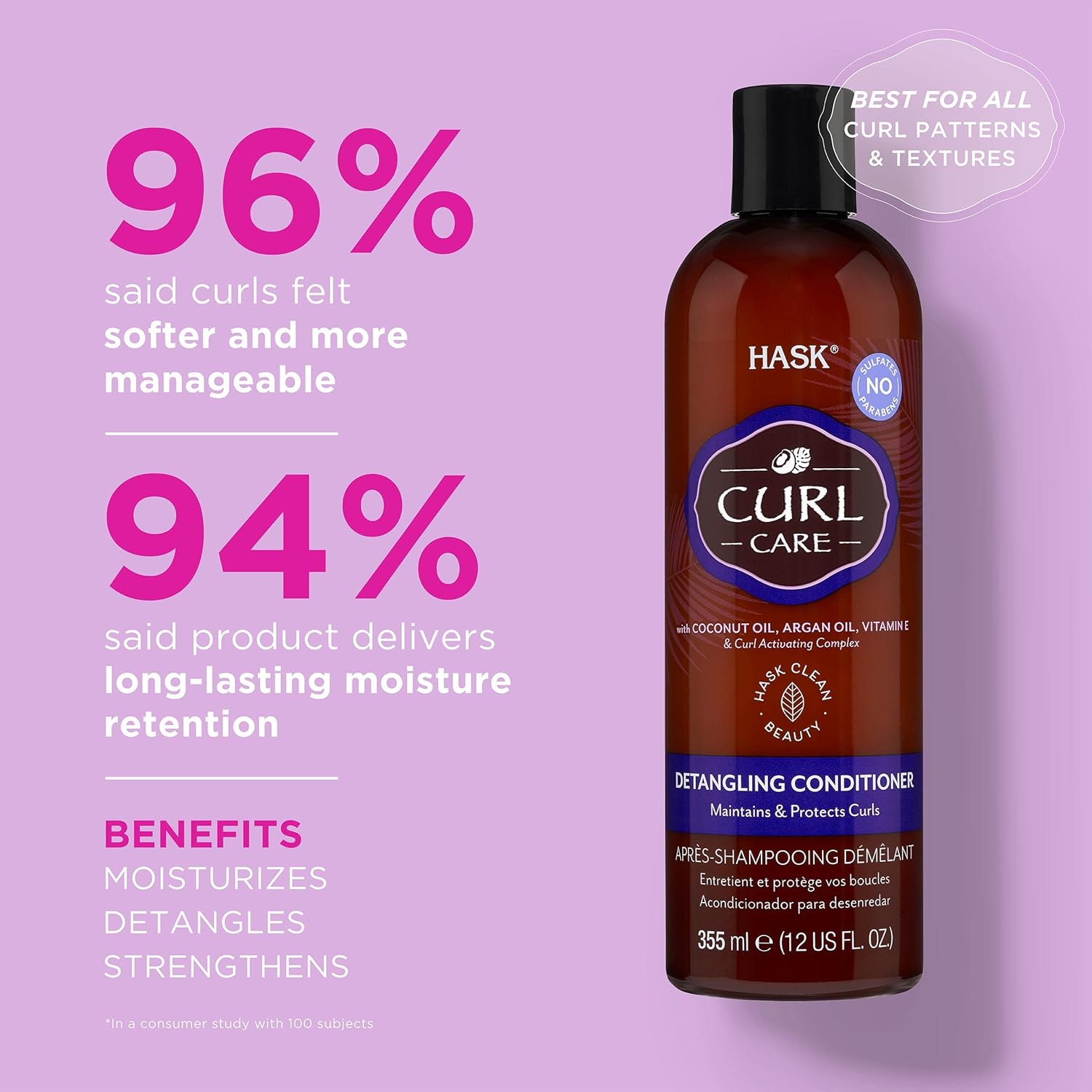 HASK Curl Care — Après-shampooing Démêlant 355 ml – Image 2
