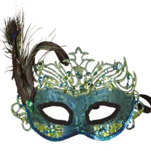 P'TIT CLOWN - Loup Plumes - Masque Déguisement Adulte - Pour Compléter Tenue Carnaval, Fêtes de Fin d'Année, Nouvel An, Noël et Fêtes Costumées