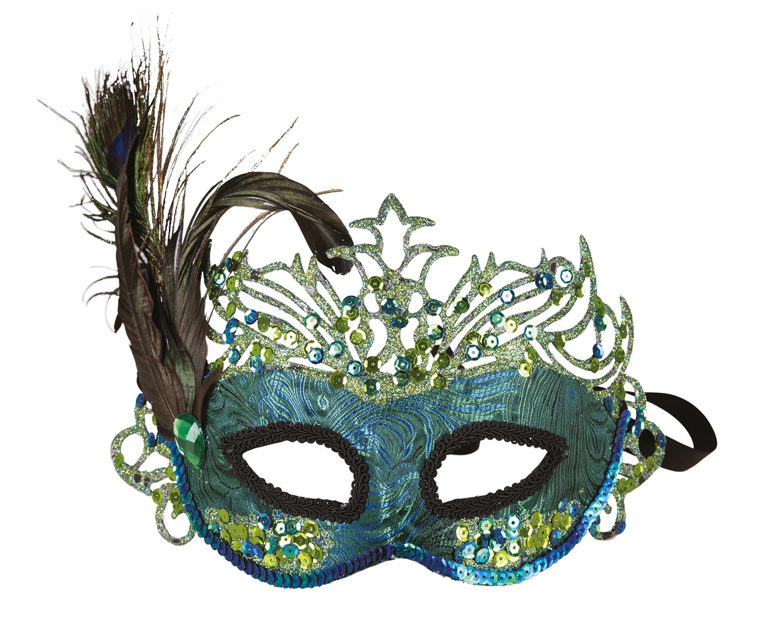 P'TIT CLOWN - Loup Plumes - Masque Déguisement Adulte - Pour Compléter Tenue Carnaval, Fêtes de Fin d'Année, Nouvel An, Noël et Fêtes Costumées