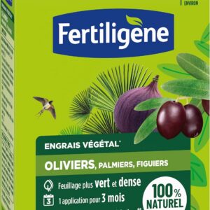 FERTILIGENE FEGOLI650 - Engrais Végétal Oliviers, Plamiers, Figuiers 650 g - Un feuillage plus vert et dense -Seulement 1 application en 3 mois - Jusqu'à 26 arbres - Produit 100% naturel avec zéolite