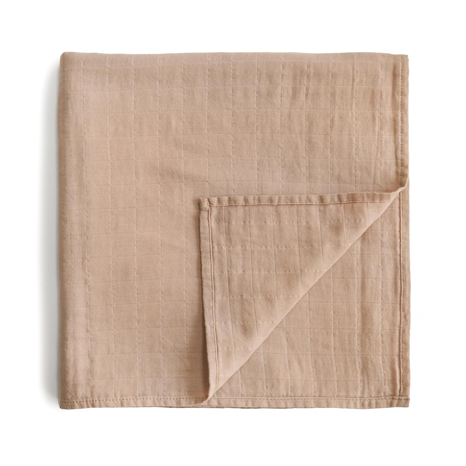 mushie Couverture D'emmaillotage en Mousseline pour Bébé | Naissance 0-3 Mois | Coton Organique | Gigoteuse pour Bébé | Prélavée | Couverture de Réception | Fabriquée au Danemark | Pale Taupe