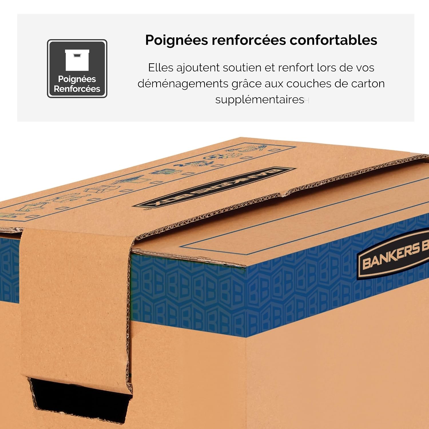 FELLOWES SmoothMove — Lot de 5 Caisses de déménagement grand format – Image 7
