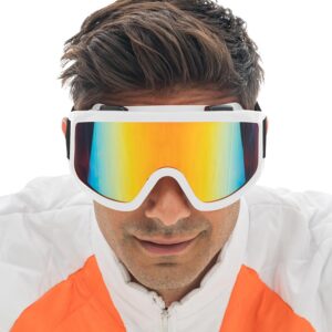 Chaks - Lunettes de ski style années 80/90, lunettes flashy au look rétro pour festival, après-ski, fêtes