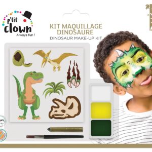 P'TIT CLOWN - 23878 - Kit Maquillage Dinosaure Enfant - Make-up - Peinture Visage - Facile à Utiliser -Lavable - Non Toxique - Déguisement - Carnaval, Halloween, Anniversaire, Cosplay