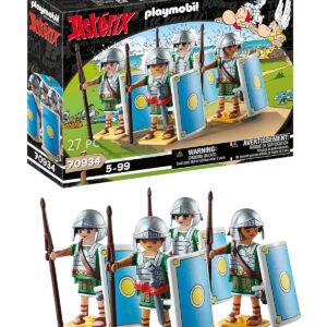 Playmobil 70934 Astérix : Les légionnaires Romains - avec Quatre Romains avec des Casques, des épées et des boucliers - Les Aventures d'Obélix - Histoire & Imaginaire - Dès 5 Ans