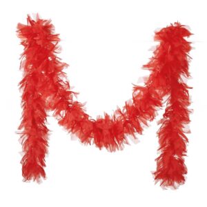 P'tit Clown - Boa Organza - Longueur 180 cm - Unisexe - Accessoire parfait pour Déguisement, Charleston, Années 20, Flapper, Carnaval, Fête costumée (Rouge)