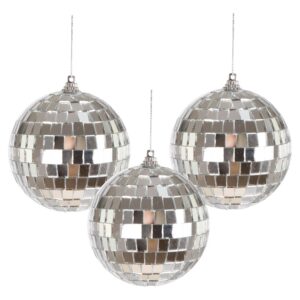 P’TIT CLOWN - 23458 - Boule à Facettes Ø 8 cm - Lot de 3 - Décoration Disco & Soirées Années 70/80 - Ambiance Festive pour Fête, Carnaval, Nouvel An, Soirée à Thème