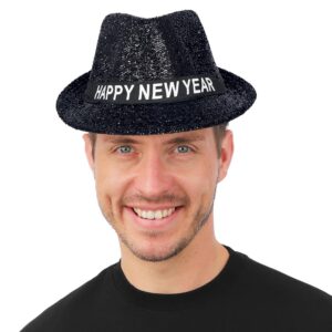 P’TIT Clown - Chapeau Borsalino Happy New Year à LED - Accessoire Nouvel an Lumineux - Réveillon, Soirée Festive, Fête du 31 Décembre