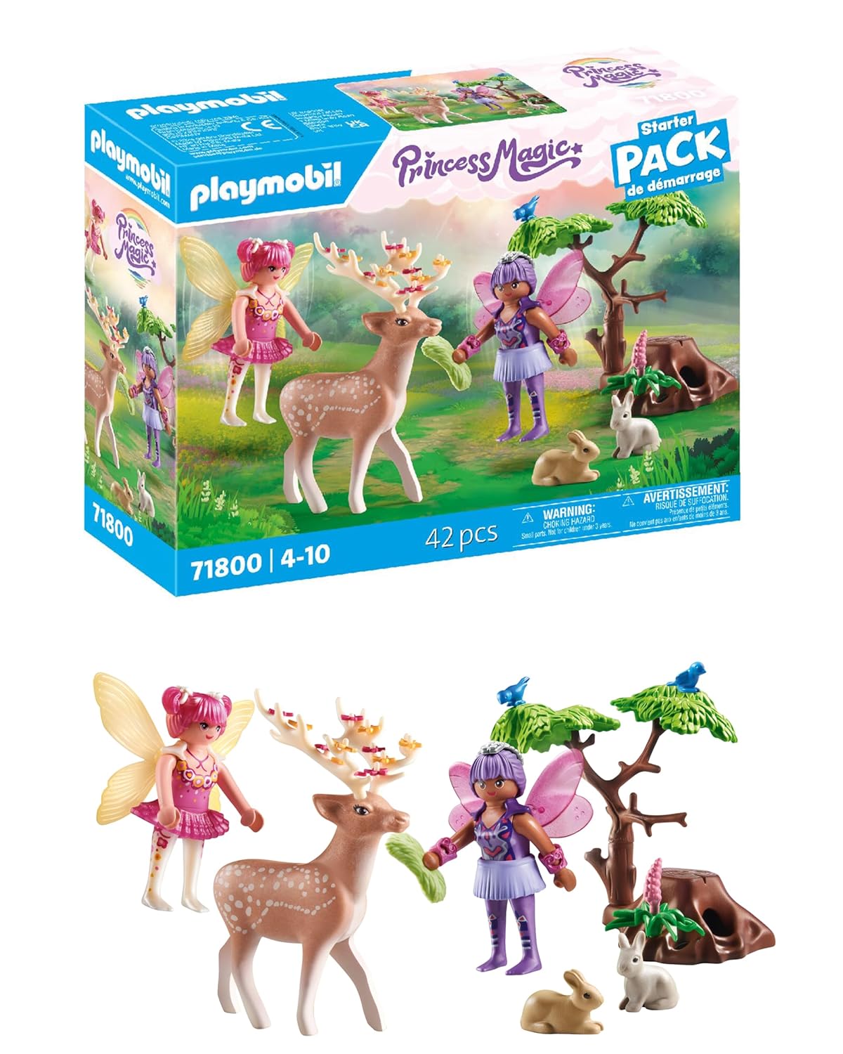 Playmobil | Fairies | Fées avec Animaux de la forêt | Jouet féerique | Jouet pour Enfants à partir de 4 Ans | 71800