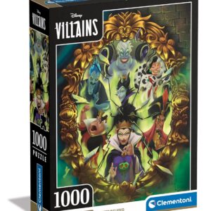 Clementoni | Puzzle Disney Villains 1000 Pièces pour Adultes 14 Ans+ | Panorama 98x33 cm | Poster Inclus | Méchants Classiques Disney | Jeu de Société | Détente |Jeu de société pour Adultes