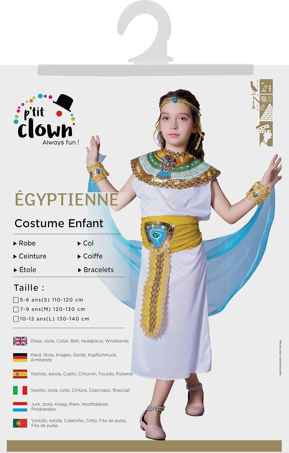 P'TIT CLOWN — Costume Égyptienne enfant 5/6 ans – Image 4