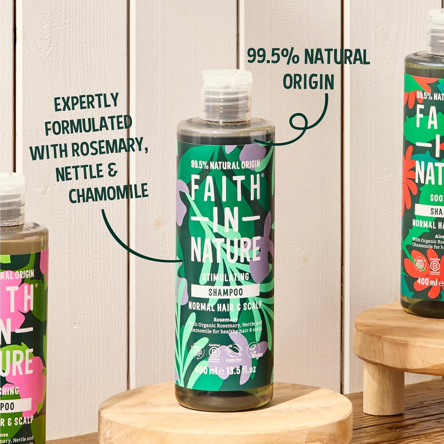 Faith in Nature Shampoing Naturel Romarin, Stabilisateur, Végan et Respectueux des Animaux, Sans Parabènes et Sans SLS, Cheveux Normaux à Gras, 400ml – Image 4